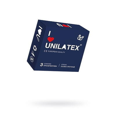 Презервативы Unilatex, extra strong, гладкие, 19 см, 5,4 см, 3 шт.