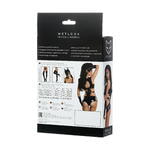 Комплект Glossy HALLE из материала Wetlook (топ, мини-шорты и перчатки), черный, М