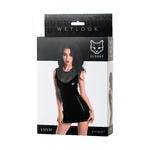 Платье Glossy Lulu из материала Wetlook, черное, XL