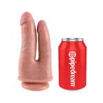 Двойной фаллоимитатор на присоске телесный King Cock Double Penetrator Flesh