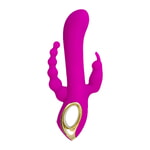 Тройной вибратор A-Toys by TOYFA TRINNY, силикон, фиолетовый, 21,5 см